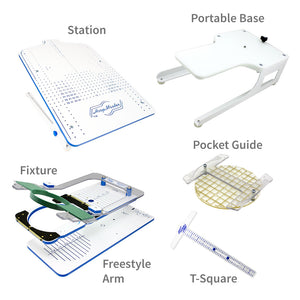 HoopMaster 12 cm One Size Station Kit - Shirt Board, FreeStyle Base, T-Square, One Round Fixture, and Pocket Guide
